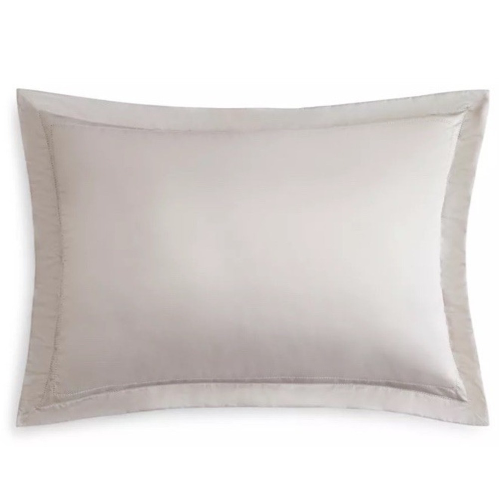 Hudson Park 680 Thread Count Cotton‎ Sateen KING Pillowsham Pewter MSRP $115